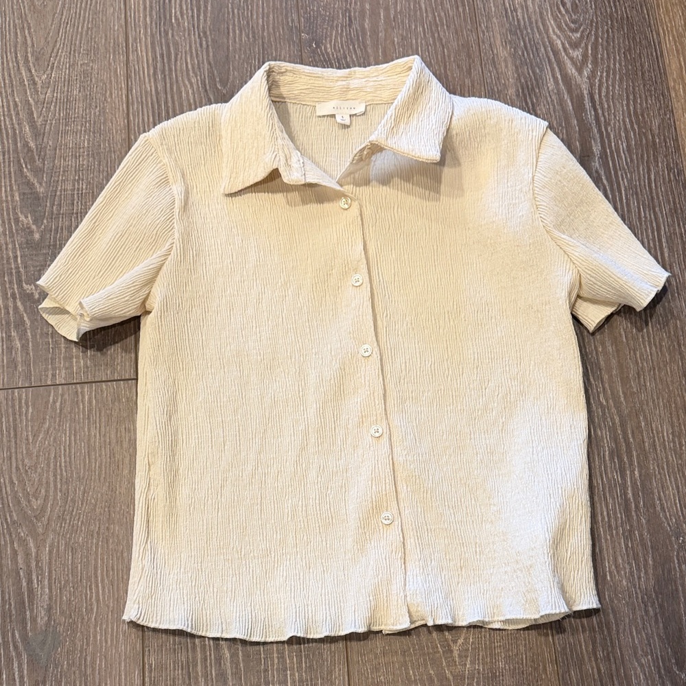 Women's Cream Button Down Shirt